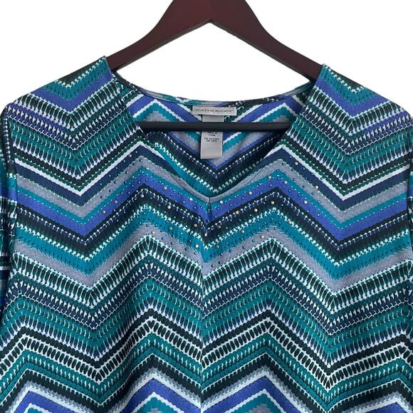 Catherines Women Tunic Top 1X Gem Detail‎ Casual Stretch Lagenlook Office Travel - Picture 11 of 11